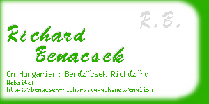 richard benacsek business card